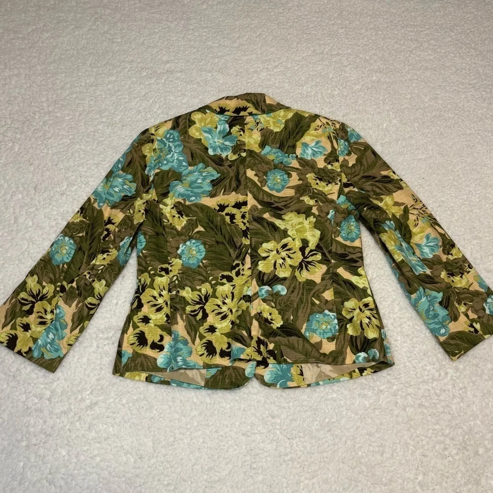 Ann Taylor Loft Women Petite Tropical Floral Print Blazer Jacket - Picture 9 of 11